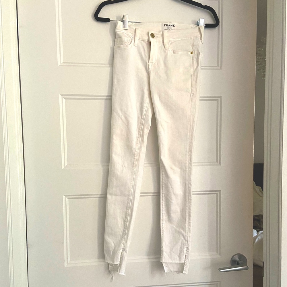 FRAME WHITE SKINNY JEANS